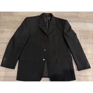Vintage Vittorio St. Angelo New York Black Sport Coat Blazer Jacket Sz 42S